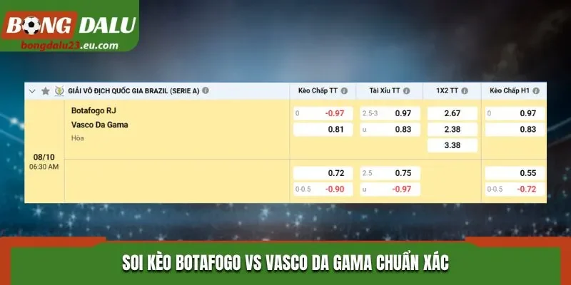 Soi kèo Botafogo vs Vasco da Gama chuẩn xác